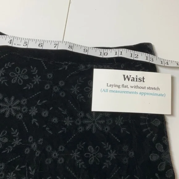 Zara Alina Black Velvet Floral Trousers XS - Picture 8 of 8